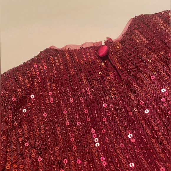 SEQUIN LITTLE GIRL RED DRESS - Picture 4 of 7